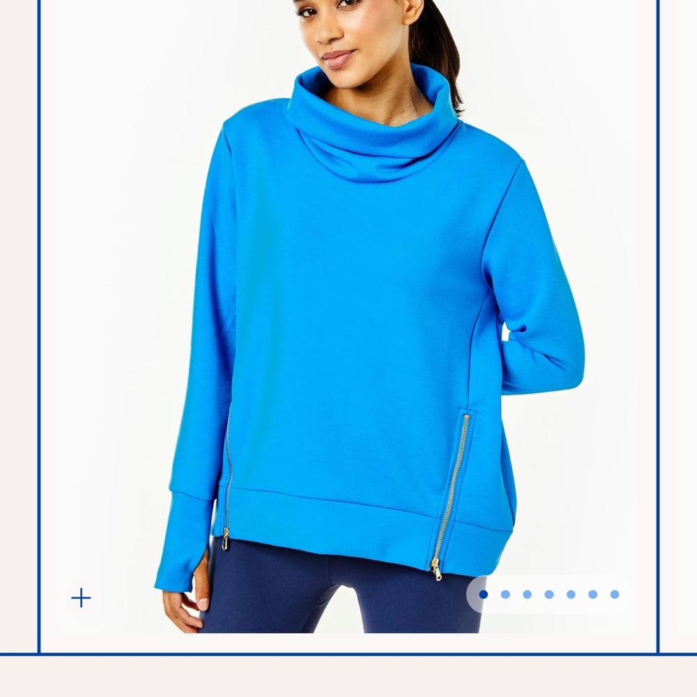 Addison Bay Cowl Neck Sweatshirt in Bright Blue